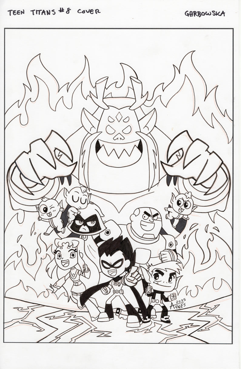 Original Art: Teen Titans Go! #8 Cover