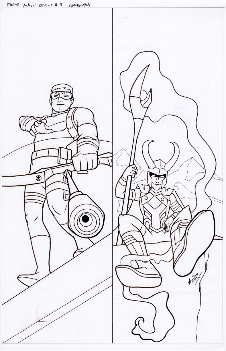 Original Art: Marvel Action Origins #5 Cover