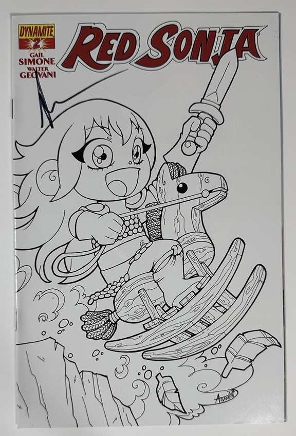Larry's Comics Red Sonja #2. Black and White Variant.
