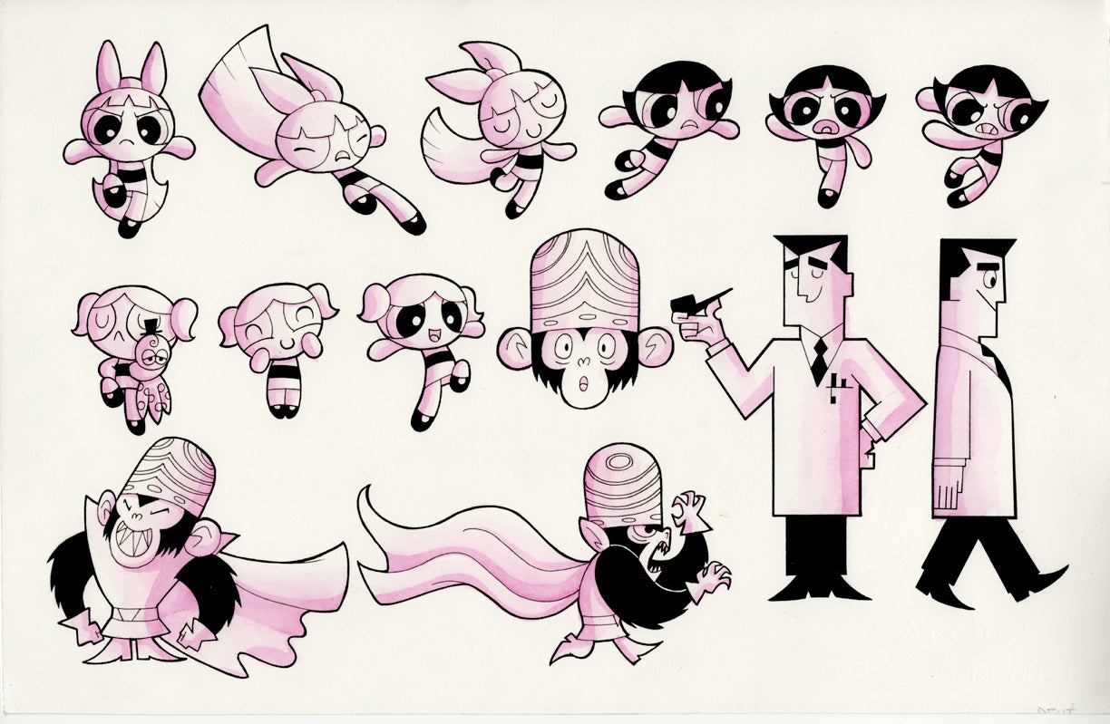 Original Art: Powerpuff Girls Sample Sheet