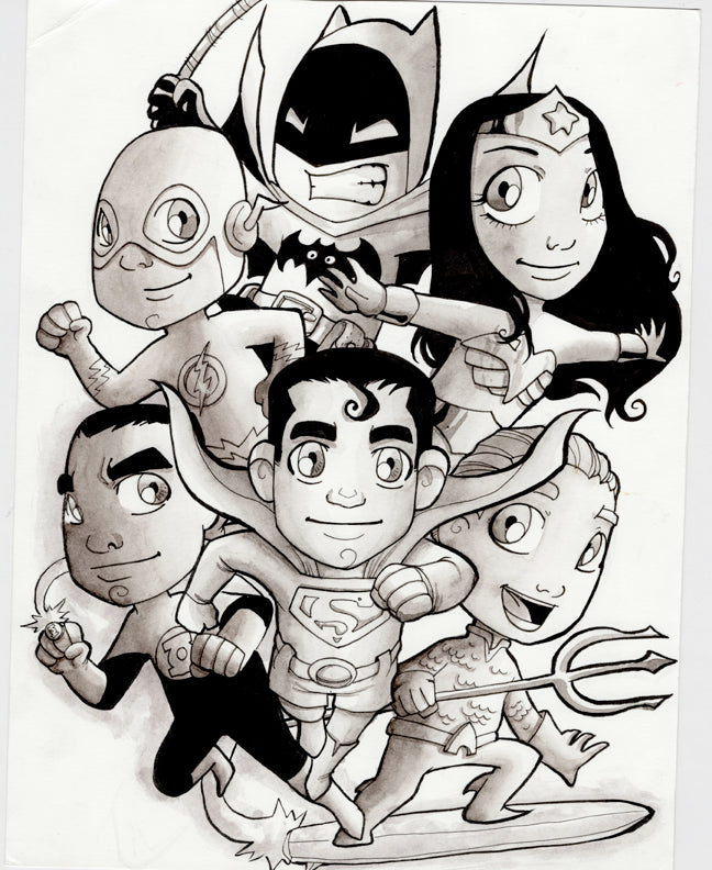 Original Art: Justice League Chibi
