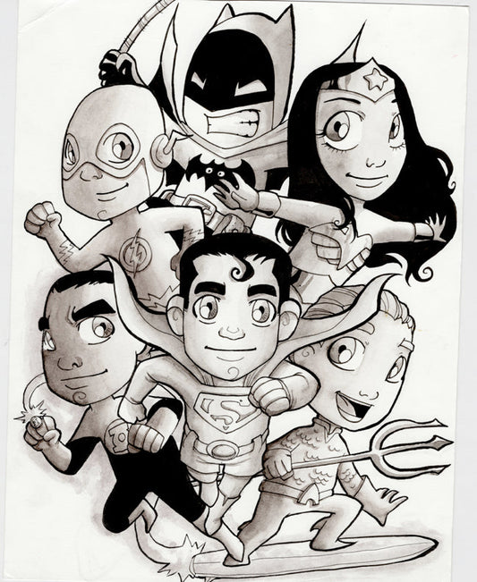 Original Art: Justice League Chibi
