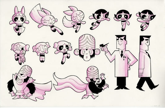 Original Art: Powerpuff Girls Sample Sheet